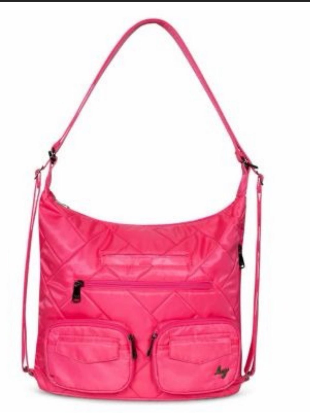 Lug Zipliner 2 Convertible Hobo Bag Magenta
